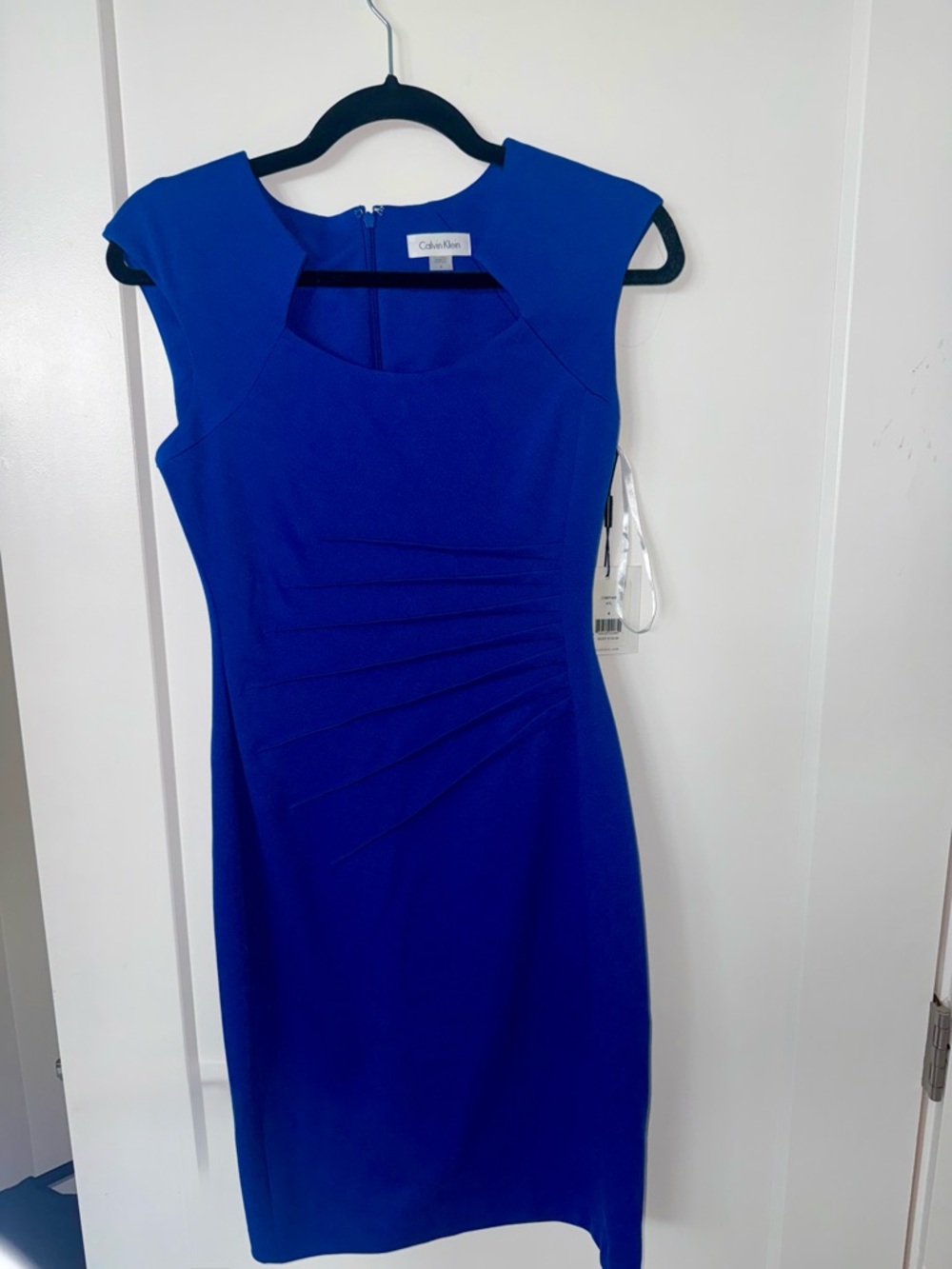 Calvin Klein Cobalt Blue Cap-Sleeve Sheath Dress